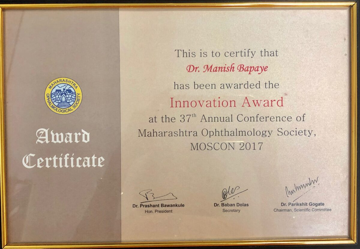 NEWS, CERTIFICATES & AWARDS — Bapaye Eye Hospital, Nashik